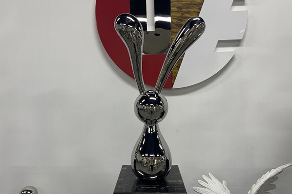 Custom Stainless Steel Rabbit Sculpture – Mirror Polished Pop Art Bunny Decor